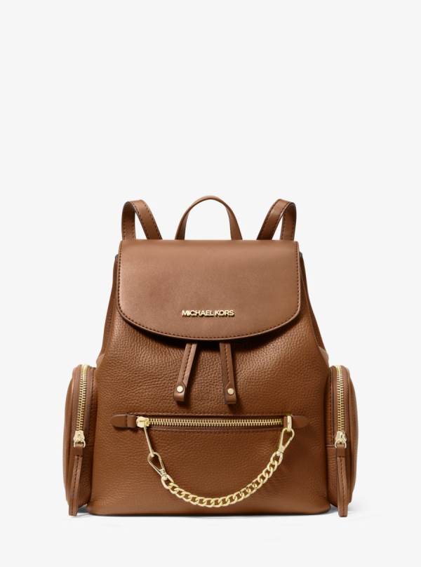 Damske Batohy Michael Kors Jet Set Medium Pebbled Leather Hnede - Kabelky Michael Kors Obchod | PTVID-1076